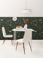 Papel-de-parede-petalas-e-asas-verde-escuro