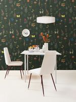 Papel-de-parede-petalas-e-asas-verde-escuro