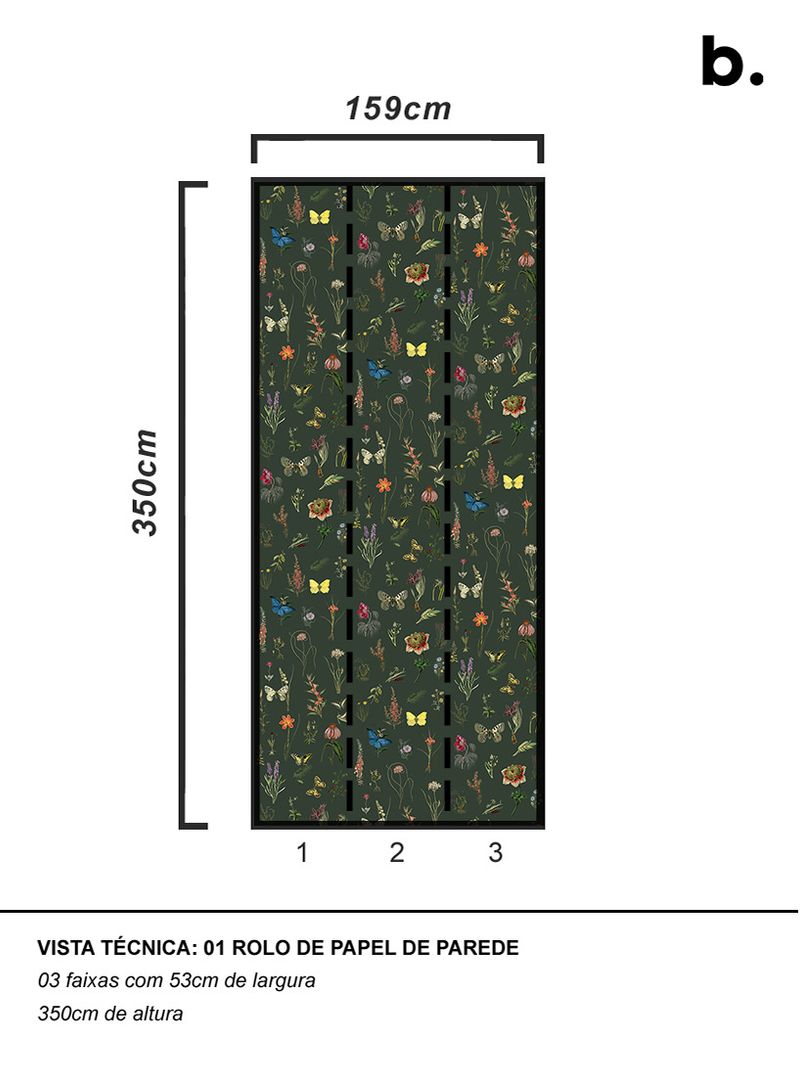 Papel-de-parede-petalas-e-asas-verde-escuro