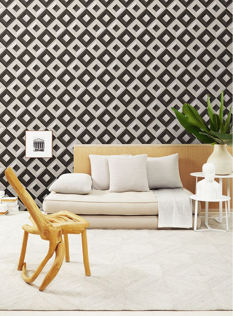 Papel-de-parede-piramide-bege-e-preto