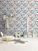 Papel-de-parede-passaros-azul-e-vinho