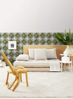 Papel-de-parede-piramide-bege-e-turquesa