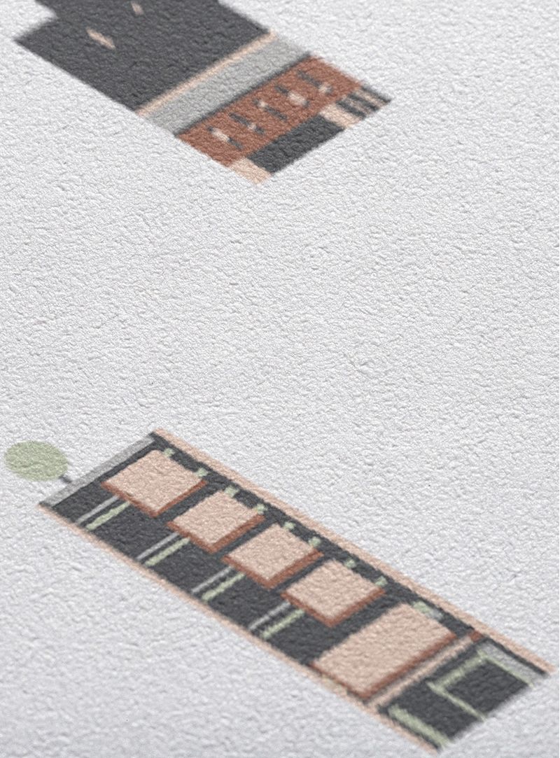 Papel-de-parede-predios-de-sp-marrom-e-verde