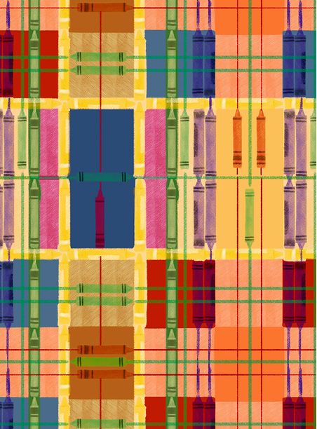 Papel de parede tartan de lápis colorido