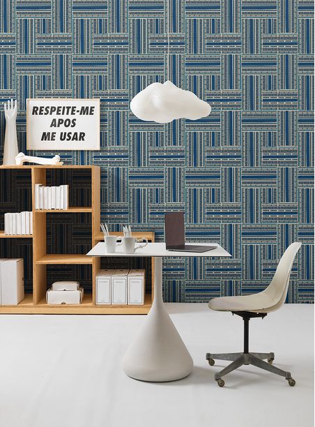 Papel de parede teia azul