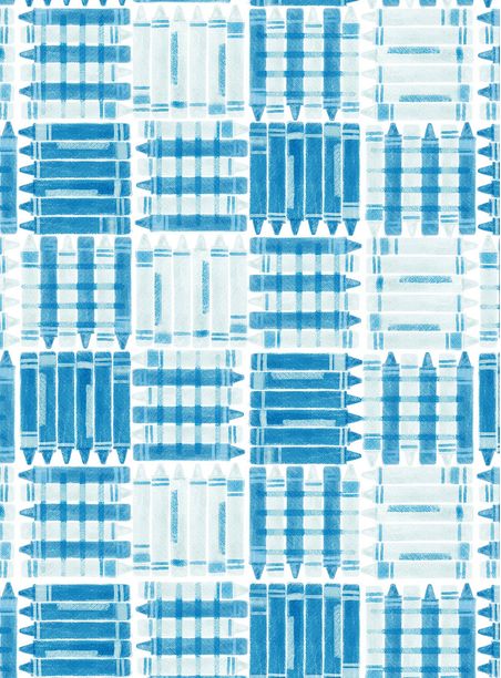 Papel de parede vichy de lápis azul