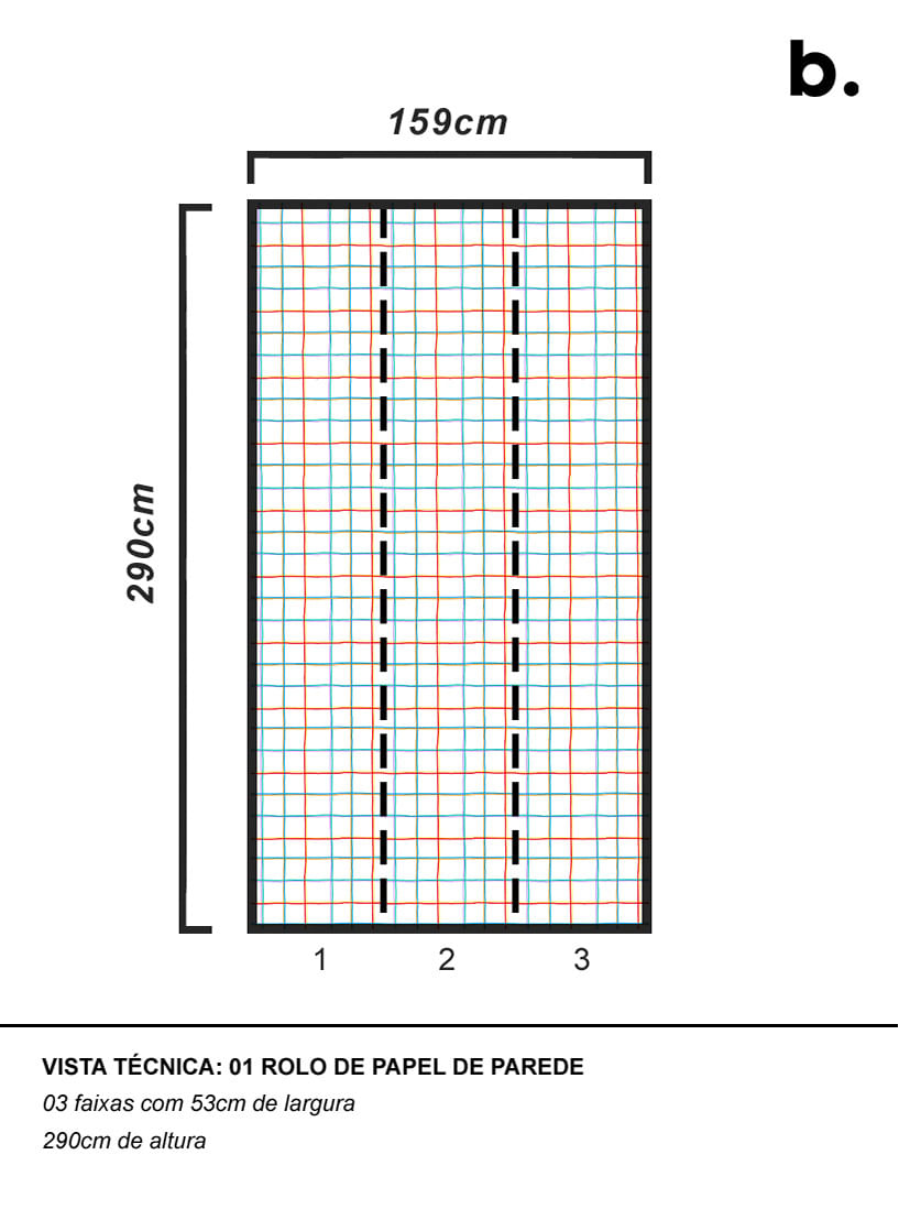 Papel de parede xadrez colorido - Branco Casa