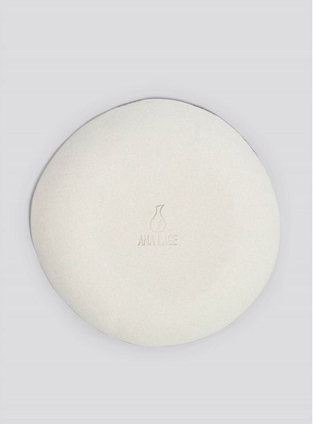 Prato cerâmica sobremesa traços iii branco e preto