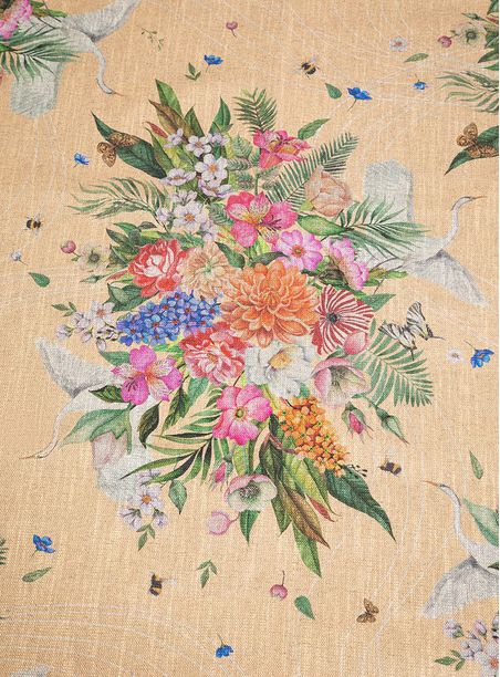 Tecido estampado joy coral