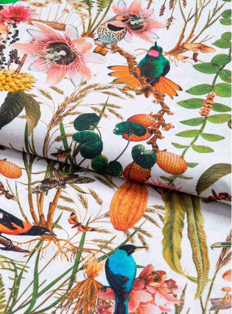 Tecido estampado brasiliana branco