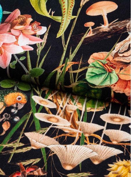 Tecido estampado brasiliana preto