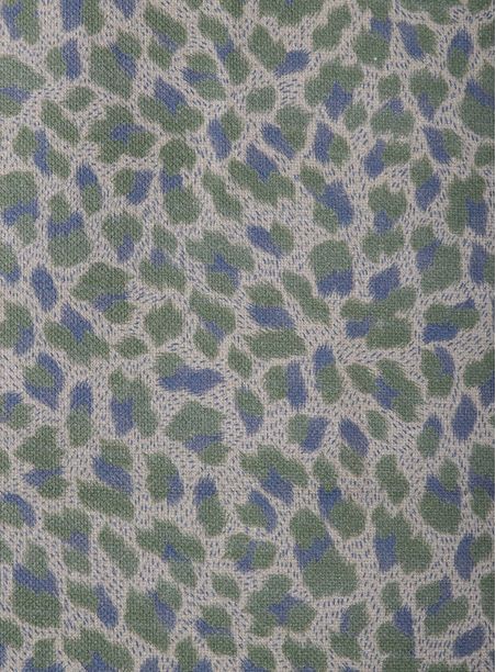 Tecido estampado onça verde e azul