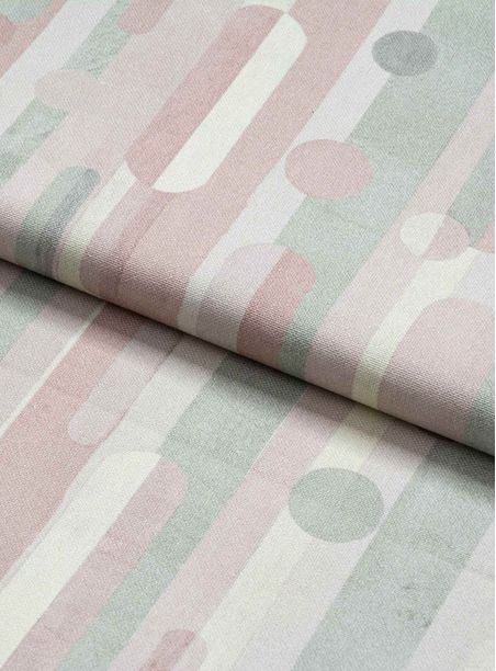 Tecido estampado sopro rosa e verde