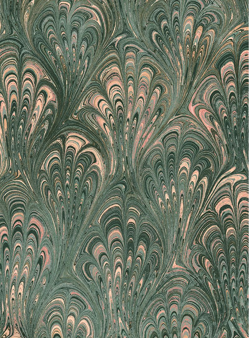 Papel-de-parede-classico-liquido-ii-verde-e-pessego