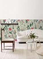 Papel-de-parede-floral-pop-verde-creme