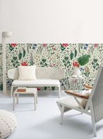 Papel-de-parede-floral-pop-verde-creme