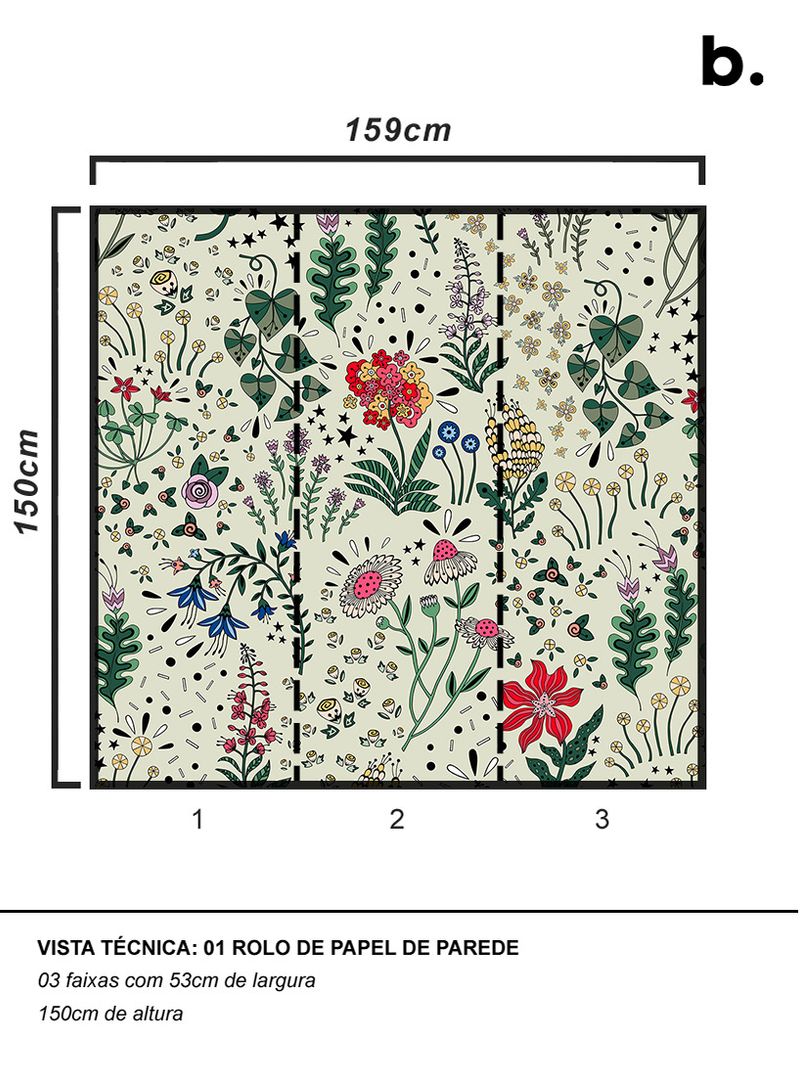 Papel-de-parede-floral-pop-verde-creme