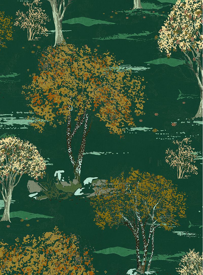 Papel-de-parede-classico-jabuticaba-verde-e-ocre