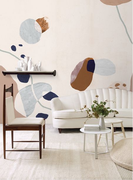 Painel de parede sementes i bege rosado