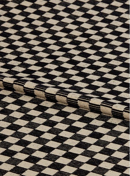 Tecido xadrez xadrez persiana preto e off white