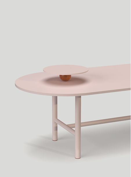 Mesa de centro rosa
