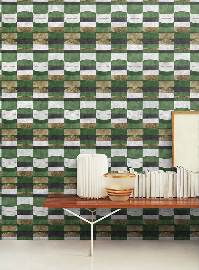 Papel-de-parede-ondas-prata-verde