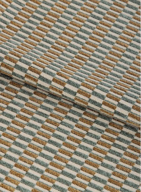 Tecido Jacquard Livraria Verde e Ocre