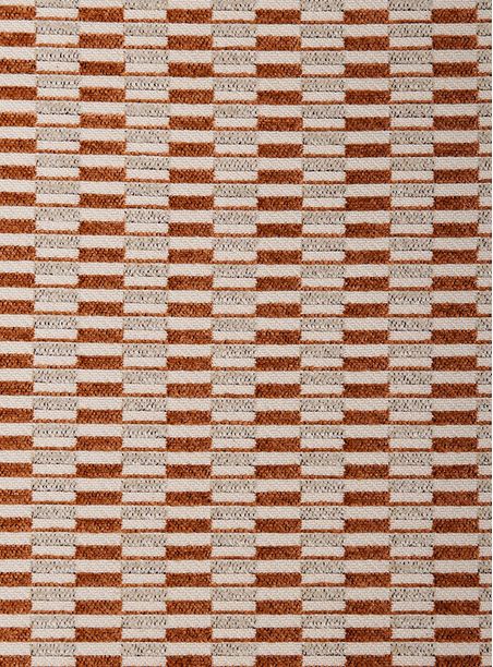 Tecido jacquard livraria laranja e off white