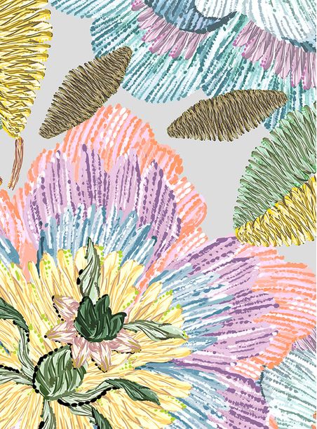 Papel de parede jardineira rosa e amarelo
