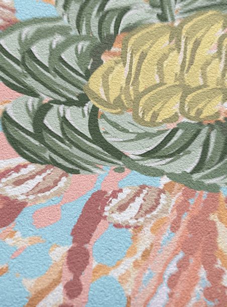 Papel de parede jardineira rosa e amarelo