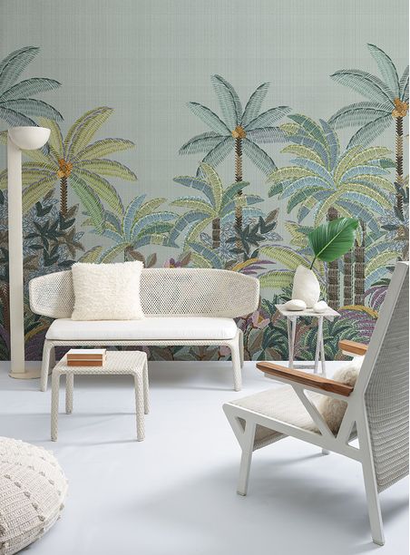 Painel de parede litoral azul e verde