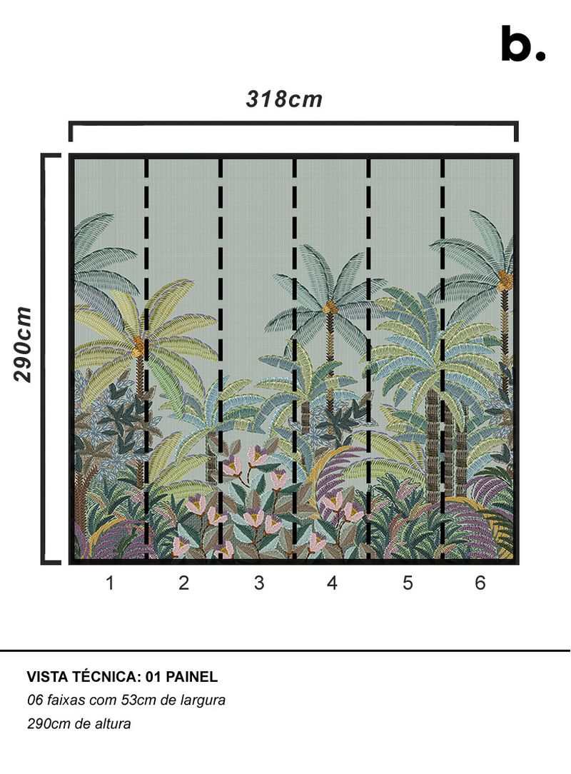 Painel de parede barroque verde água - Branco Casa