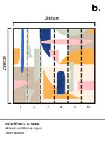 Painel-de-parede-geometria-divertida-beges-e-azul
