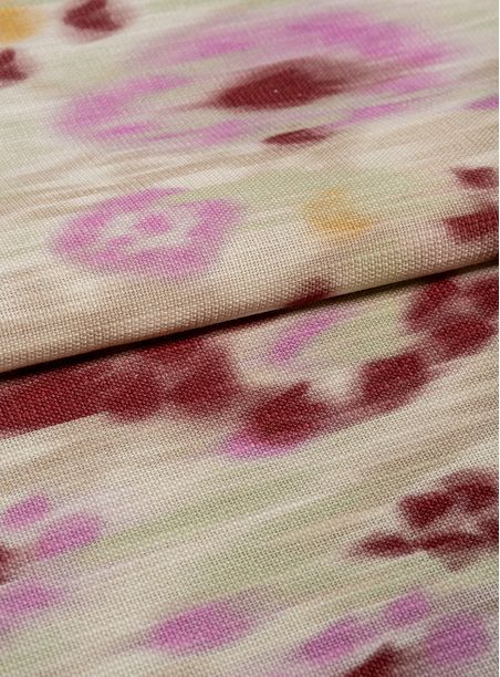 tecido estampado ikat contemporâneo rosa