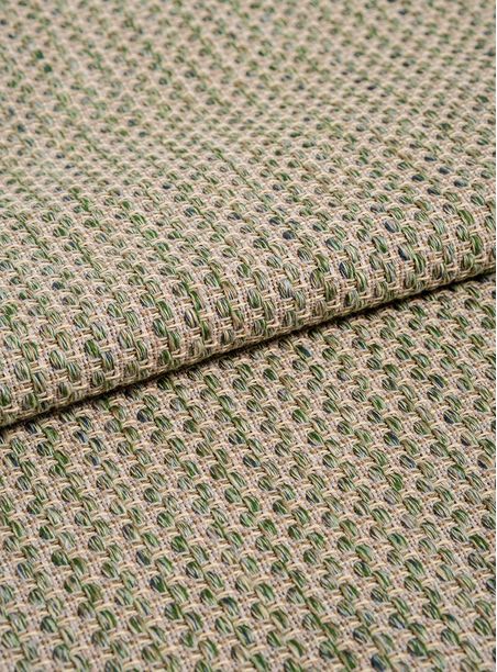 Tecido Jacquard Tramado Colorido Verde e Bege