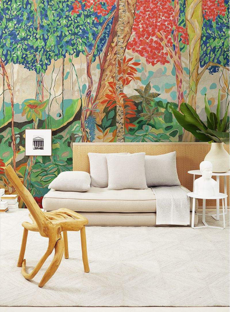 painel-de-parede-paisagem-dentro-da-mata-azuis-e-verdes