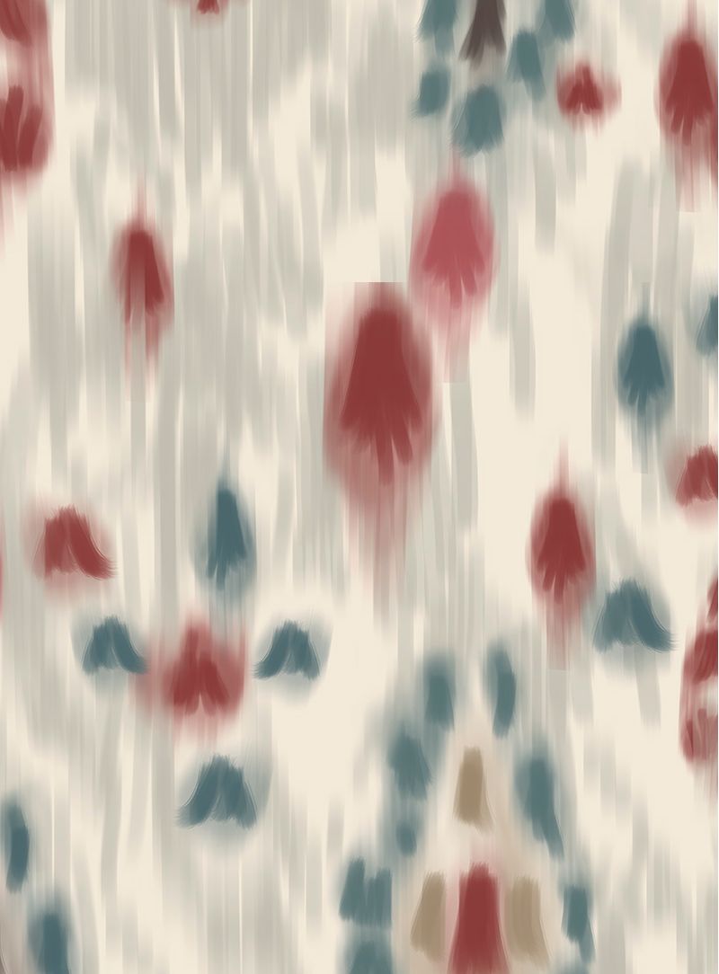 papel-de-parede-ikat-contemporaneo-vermelho-azul-e-marrom