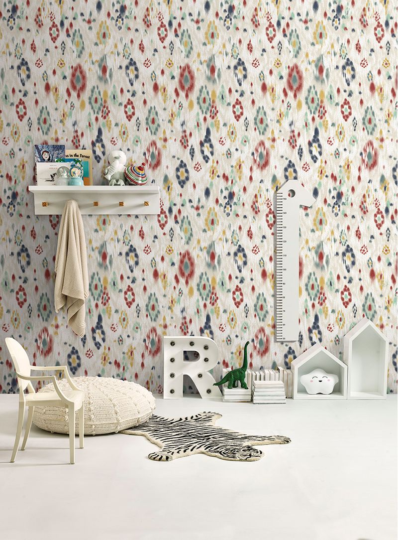 papel-de-parede-ikat-contemporaneo-azul-vermelho-e-verde