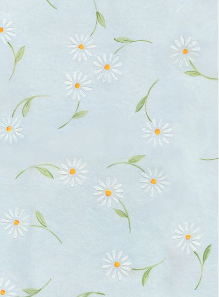papel de parede margaridas azul