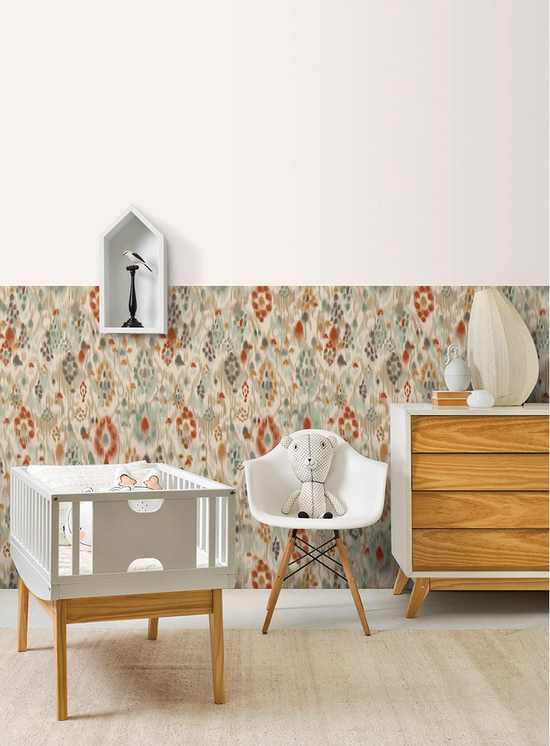 papel-de-parede-ikat-contemporaneo-terracota-verde-agua-e-cinza