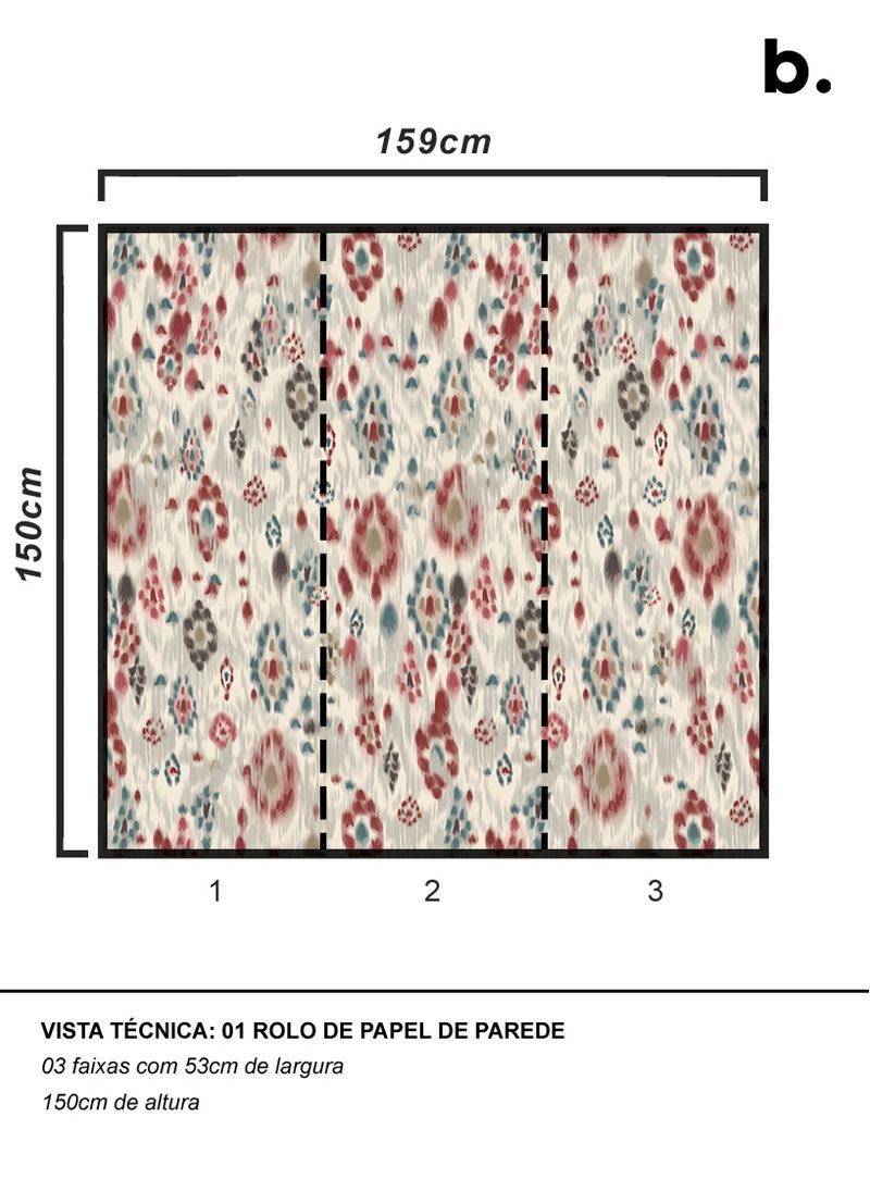 papel-de-parede-ikat-contemporaneo-vermelho-azul-e-marrom