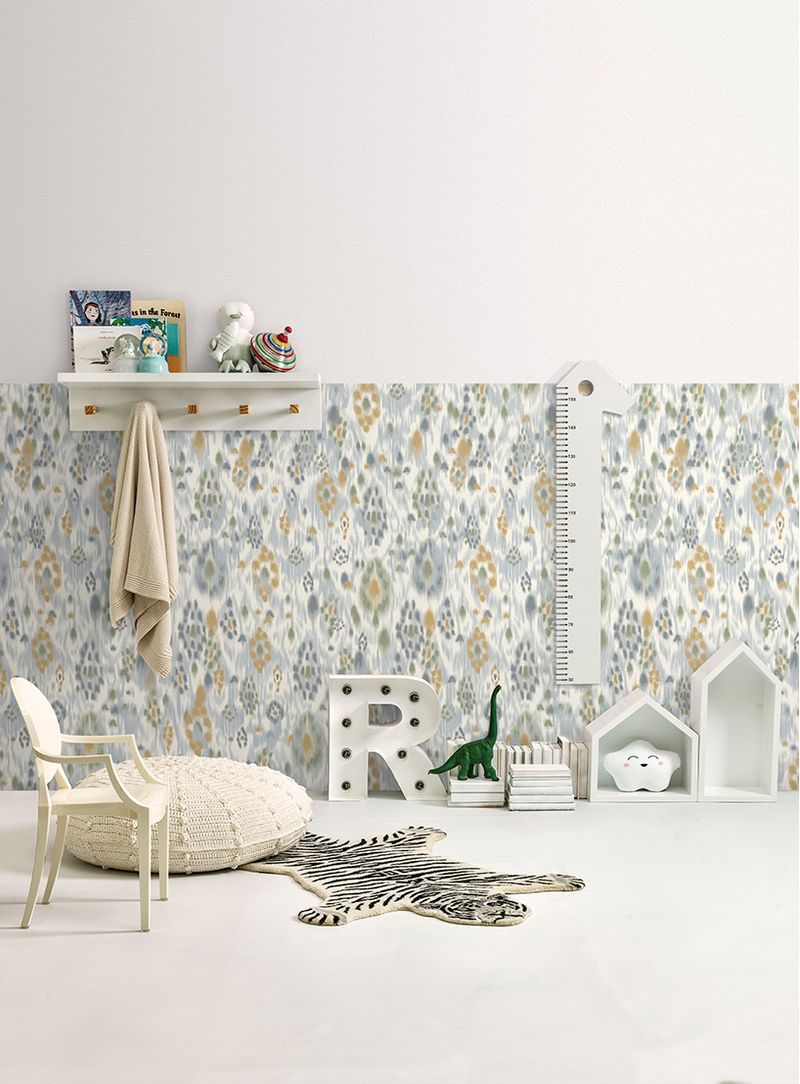papel-de-parede-ikat-contemporaneo-azul-verde-e-ocre