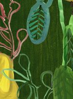 Papel-de-parede-cajueiro-fundo-verde-escuro
