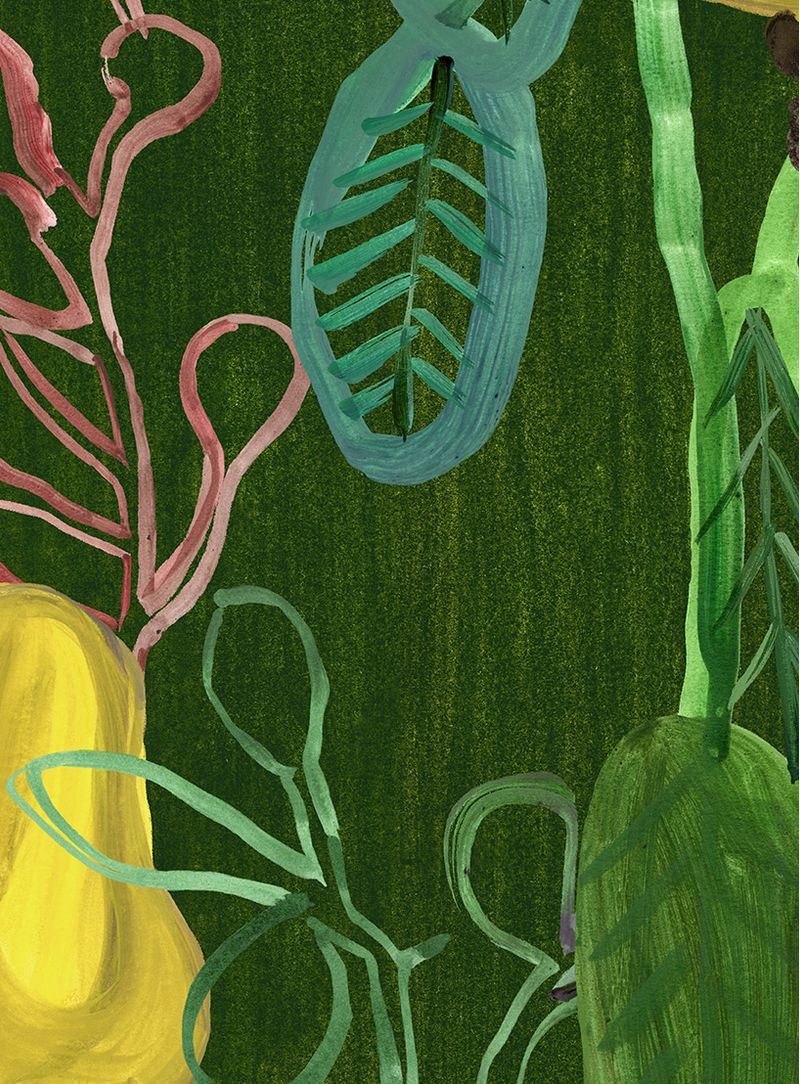 Papel-de-parede-cajueiro-fundo-verde-escuro
