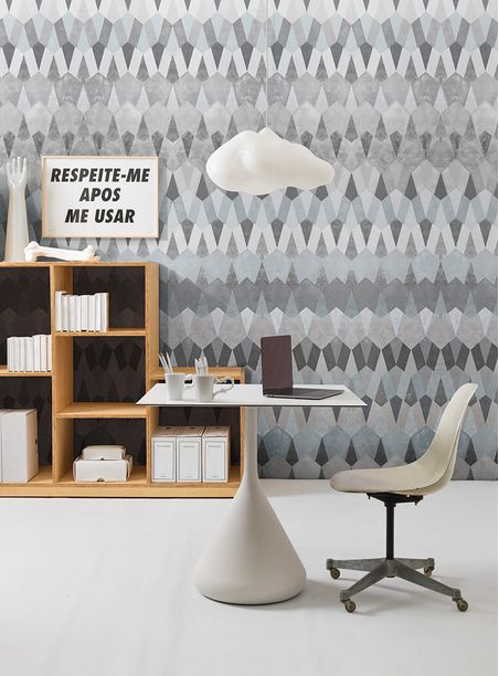 Painel de parede colina branco e preto