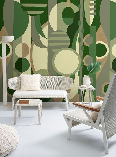 Painel de parede composição verde