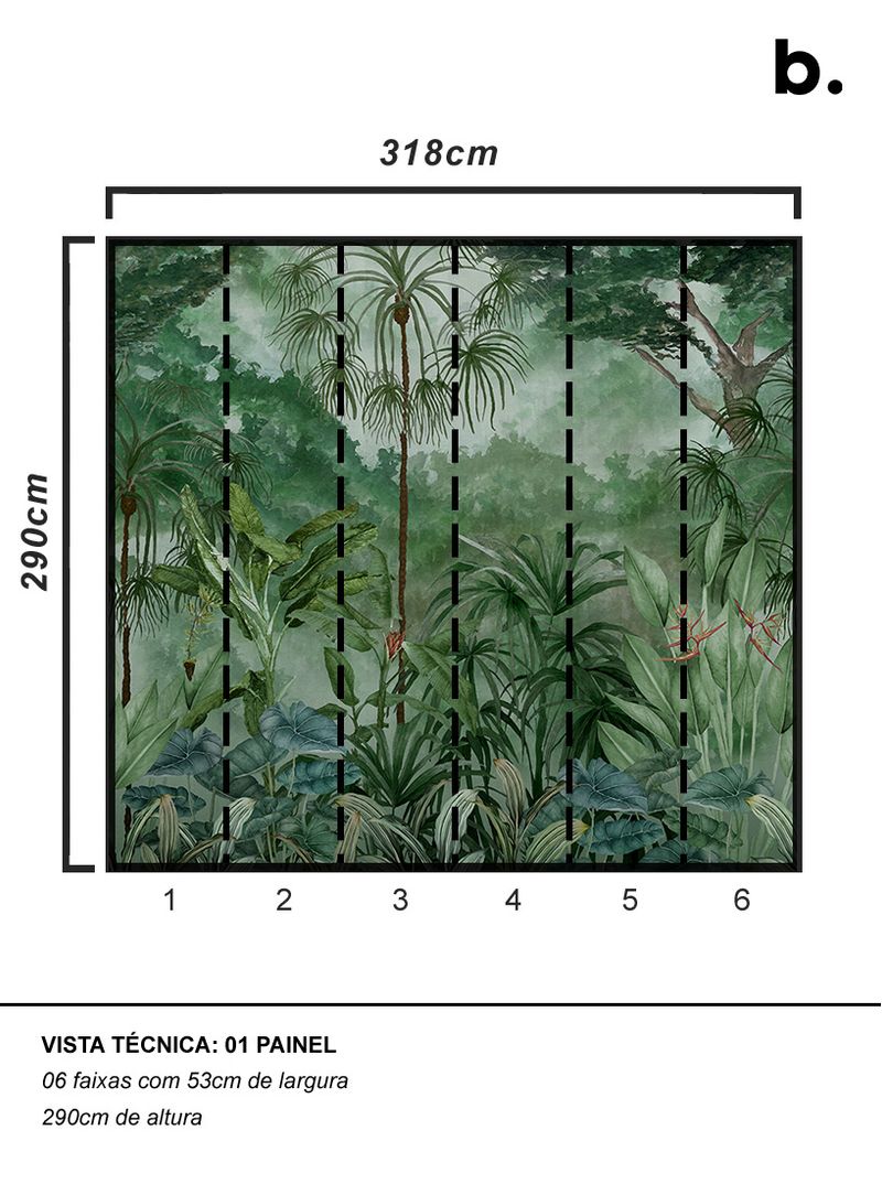 Painel-de-parede-selva-verde-azulado