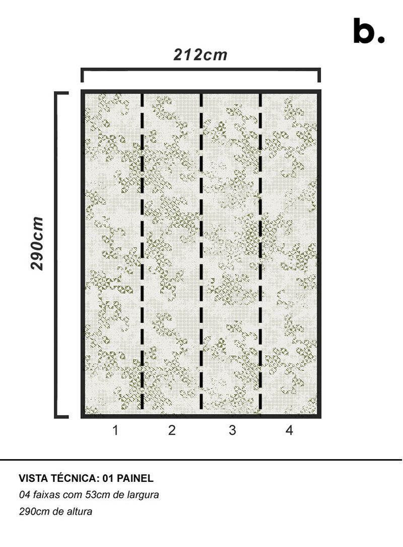 Painel-de-parede-sobreposicao-fractal-bege-e-verde