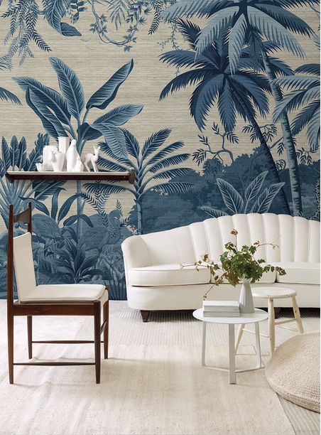 Painel de parede tropical aubusson blue