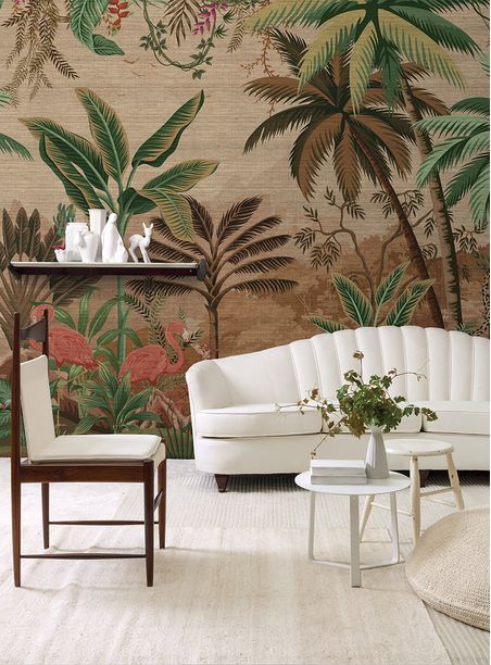 Painel de parede tropical aubusson original